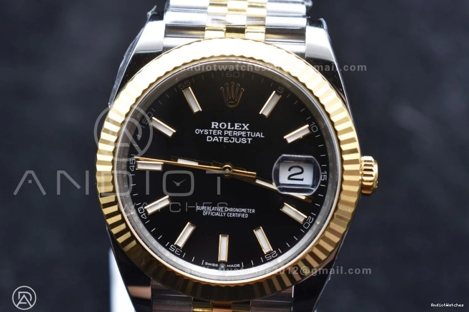 904L VR SS 41 MoistureWicking 126333 YG 602 Stick DateJust Jubilee 1:1 Bracelet on Black Steel Clean Best Edition Dial 0108